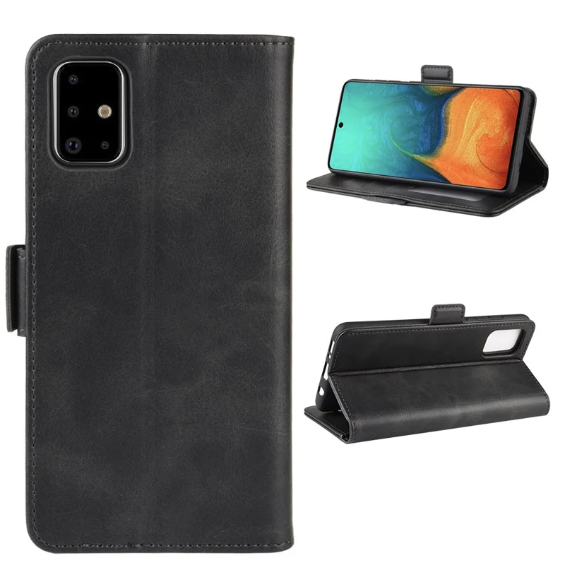 Magnetic Adsorption PU Leather Case for Samsung Galaxy A71 - Black
