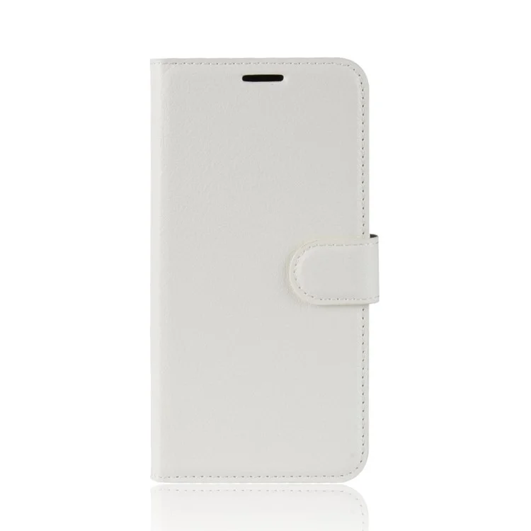 Étui de Portefeuille en Cuir Litchi Skin Pour Samsung Galaxy A71 Réglable Stand Design Téléphone Case - Blanche