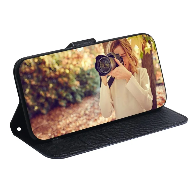 Funda de Cartera de Cuero de PU con Impresión de Patrón para Samsung Galaxy S20 4G/S20 5G - Reflejo de Perro y Tigre