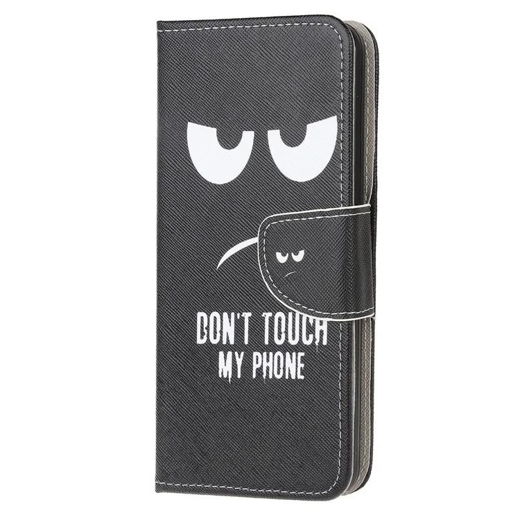 Pattern Printing Cross Texture Leather Wallet Case Cover for Samsung Galaxy S20 Ultra - Do not Touch