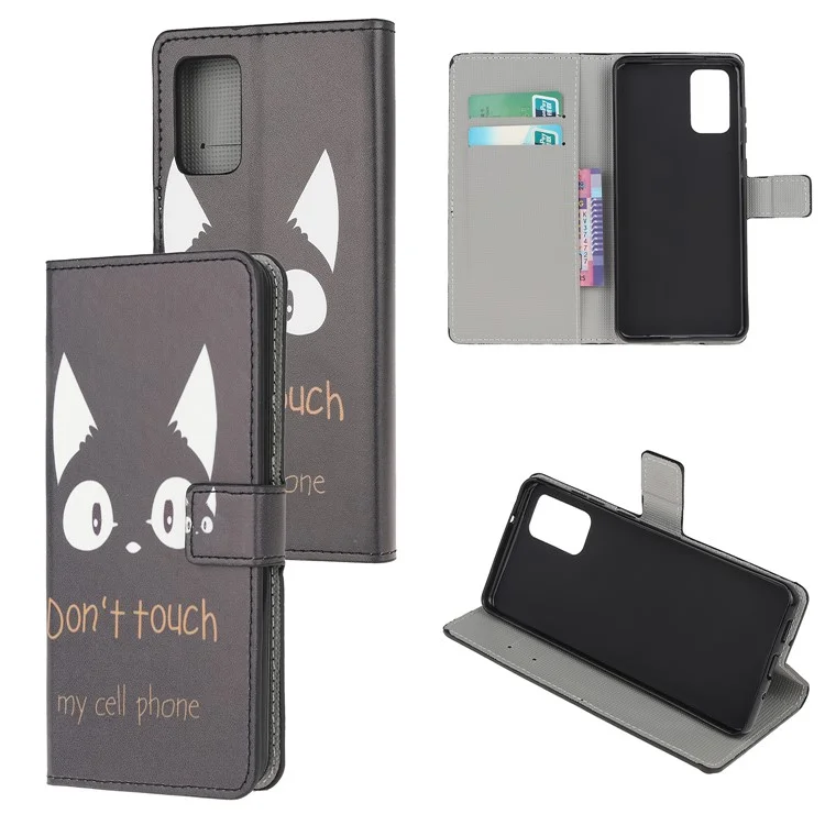 Wallet Phone Case Printing PU Leather Cover for Samsung Galaxy S20 4G/S20 5G - Don't Touch