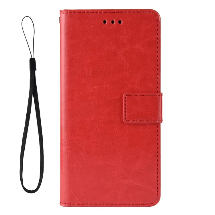 Crazy Horse Skin Leather Wallet Case for Samsung Galaxy S20 4G/S20 5G - Red