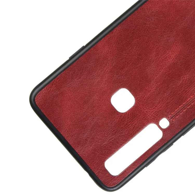 Leather Coated PC + TPU Hybrid Cover Case for Samsung Galaxy A9 (2018) / A9 Star Pro / A9s - Red