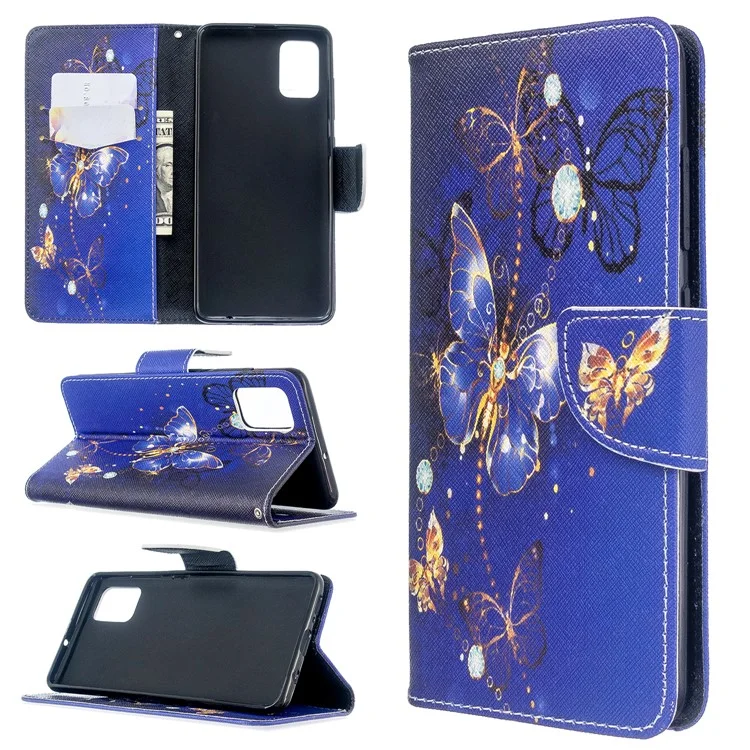 Cartera de cuero con tapa a juego para Samsung Galaxy A51 - Mariposa hermosa