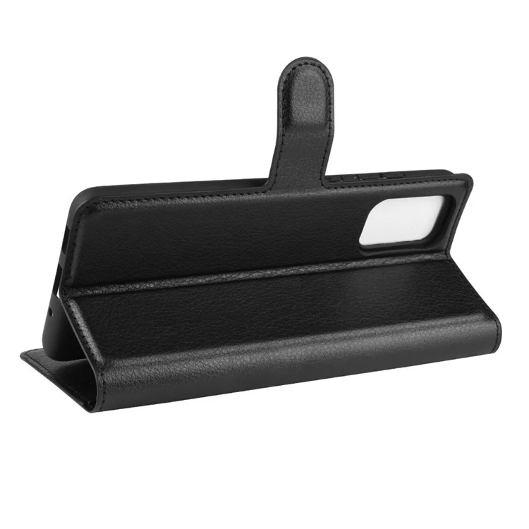 Cartera de piel de litchi con soporte para Samsung Galaxy S20 Plus - Negro