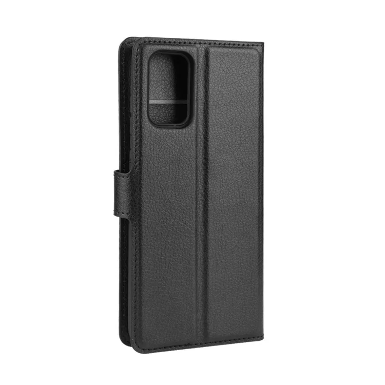 Cartera de piel de litchi con soporte para Samsung Galaxy S20 Plus - Negro
