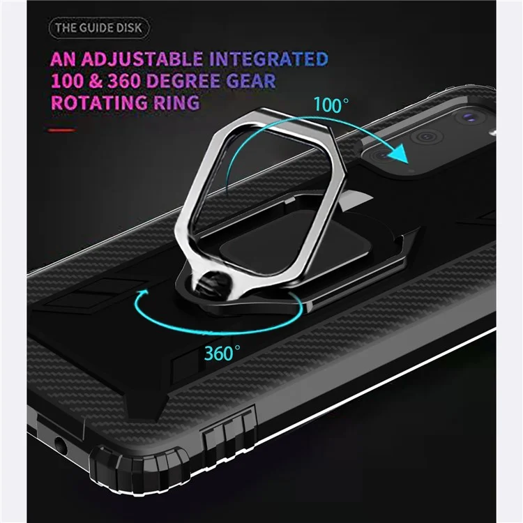 Чехол с кольцом для пальца и подставкой TPU для Samsung Galaxy S20 Ultra - черный