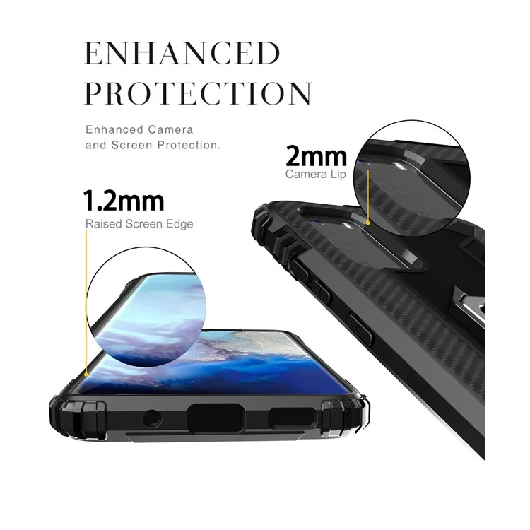 Étui de protection en TPU avec anneau de doigt et support pour Samsung Galaxy S20 Plus - Noir