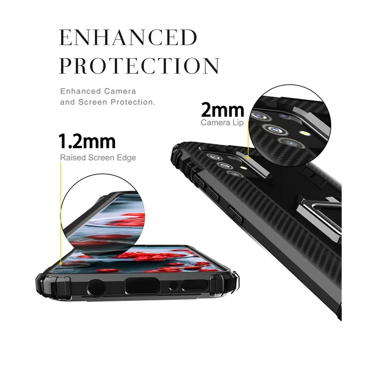 With Kickstand TPU Mobile Phone Case for Samsung Galaxy A71 - Black