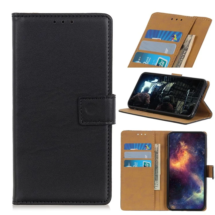 Étui de protection en cuir pour téléphone pour Samsung Galaxy A91/S10 Lite - Noir