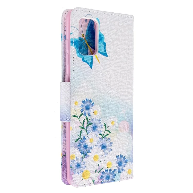 Pattern Printing Wallet Leather Flip Telefone Para Samsung Galaxy A71 A715 - Borboletas e Flores