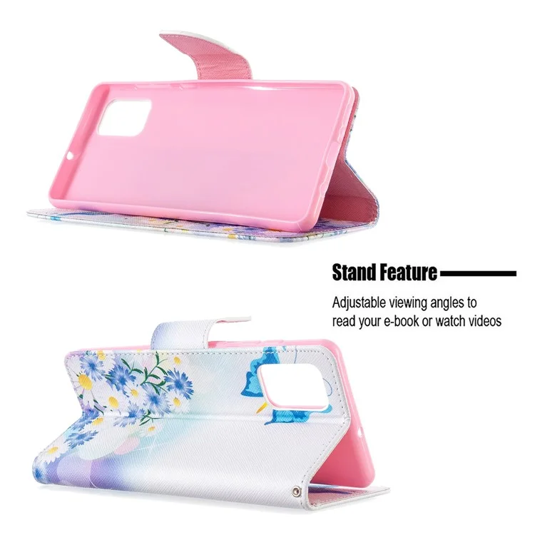 Pattern Printing Wallet Leather Flip Telefone Para Samsung Galaxy A71 A715 - Borboletas e Flores