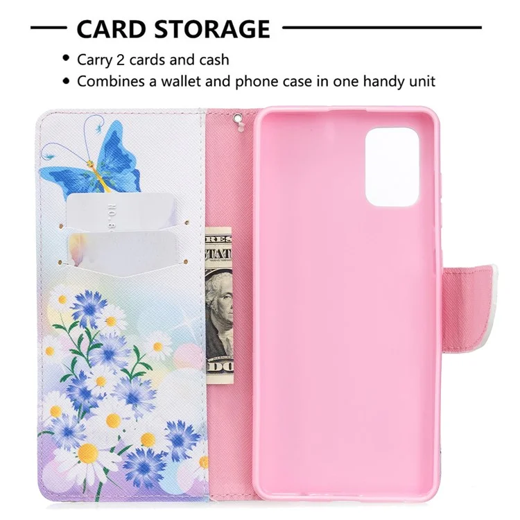 Pattern Printing Wallet Leather Flip Telefone Para Samsung Galaxy A71 A715 - Borboletas e Flores