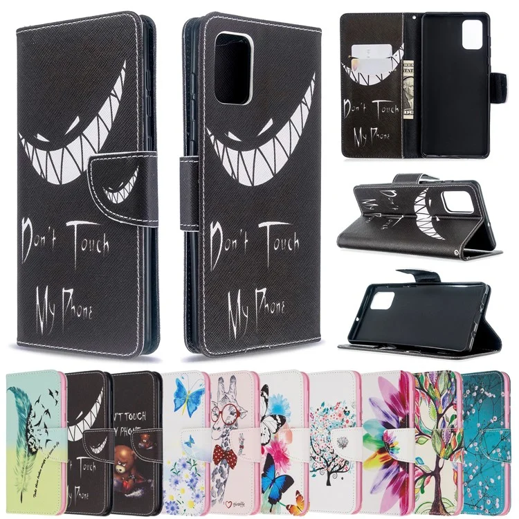 Pattern Printing Wallet Leather Flip Telefone Para Samsung Galaxy A71 A715 - Borboletas e Flores