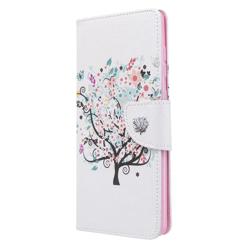 Pattern Printing Wallet Leather Flip Phone Cover for Samsung Galaxy A71 A715 - Flower Tree