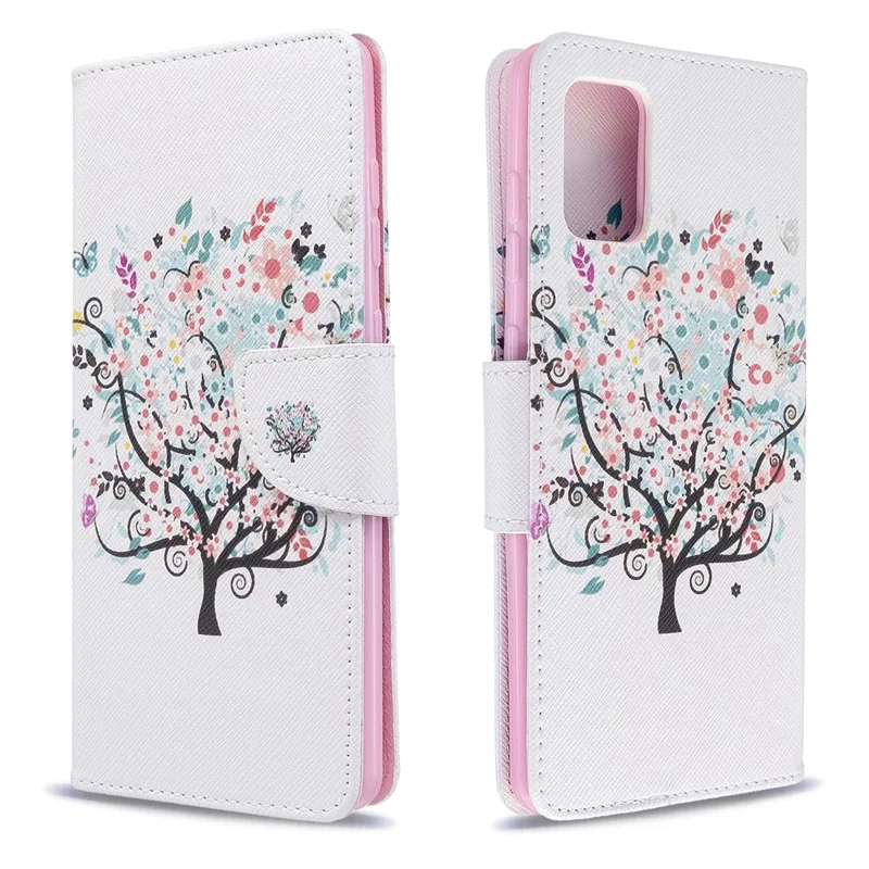 Pattern Printing Wallet Leather Flip Phone Cover for Samsung Galaxy A71 A715 - Flower Tree