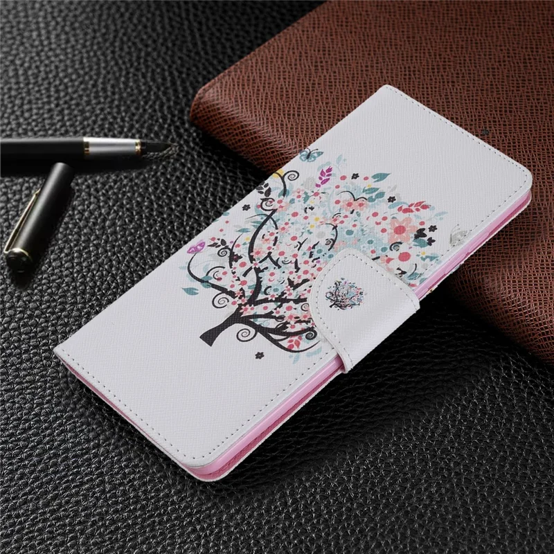 Pattern Printing Wallet Leather Flip Phone Cover for Samsung Galaxy A71 A715 - Flower Tree