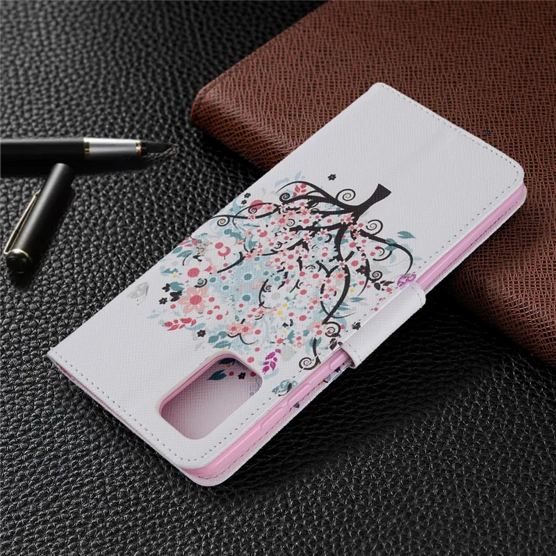 Pattern Printing Wallet Leather Flip Phone Cover for Samsung Galaxy A71 A715 - Flower Tree