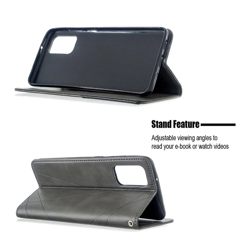 Geometric Pattern Stand Leather Card Holder Case for Samsung Galaxy S20 Plus / S20 Plus 5G - Grey