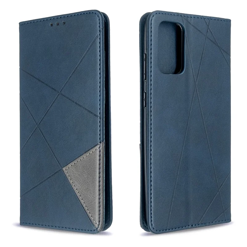 Geometric Pattern Stand Leather Card Holder Case for Samsung Galaxy S20 Plus / S20 Plus 5G - Blue