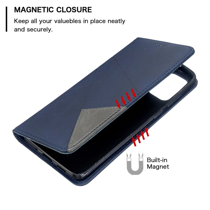 Geometric Pattern Stand Leather Card Holder Case for Samsung Galaxy S20 Plus / S20 Plus 5G - Blue