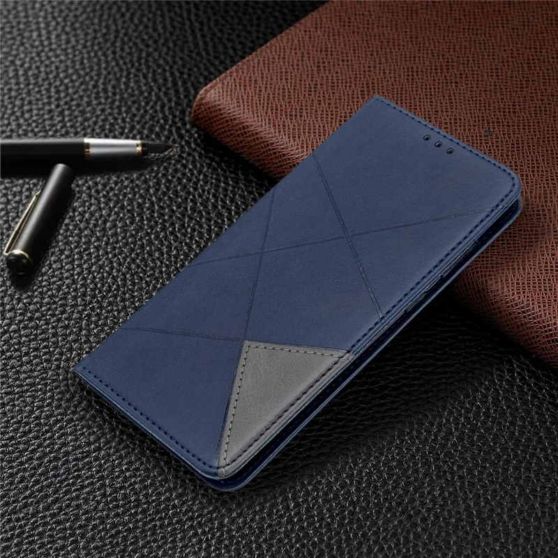 Geometric Pattern Stand Leather Card Holder Case for Samsung Galaxy S20 Plus / S20 Plus 5G - Blue