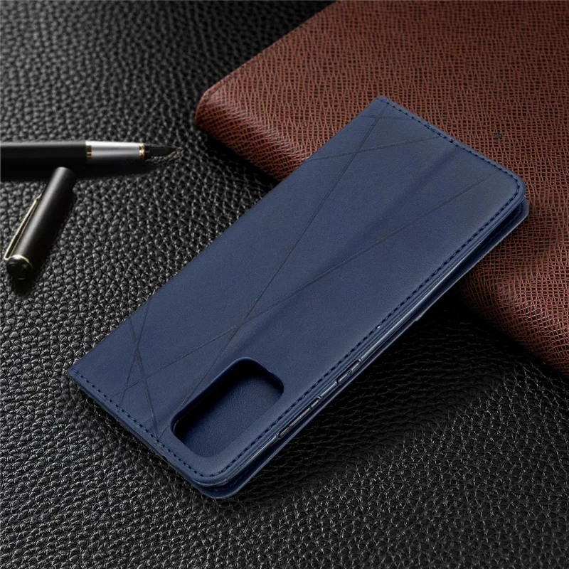 Geometric Pattern Stand Leather Card Holder Case for Samsung Galaxy S20 Plus / S20 Plus 5G - Blue