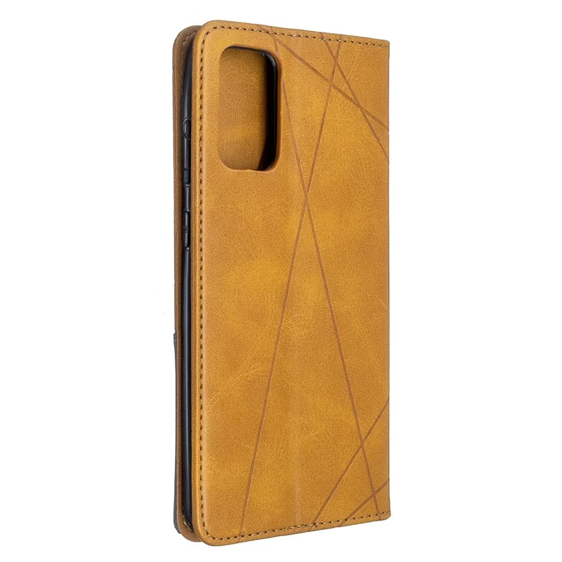 Geometric Pattern Stand Leather Card Holder Case for Samsung Galaxy S20 Plus / S20 Plus 5G - Yellow
