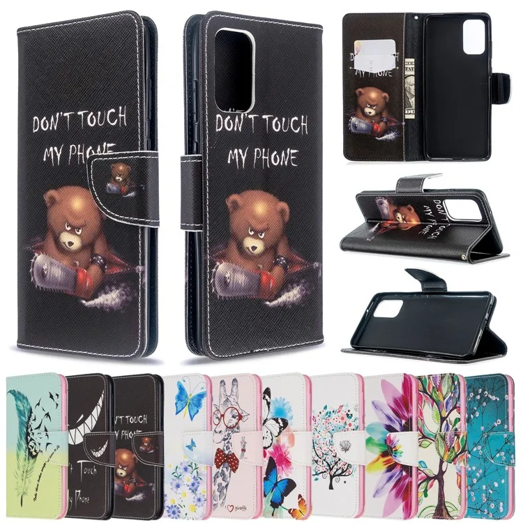 Funda de Cartera con Estampado de Patrones para Samsung Galaxy S20 Plus - Mariposas Coloridas