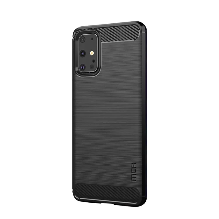 MOFI Carbon Fiber Skin Brushed TPU Casing for Samsung Galaxy S20 Plus - Black