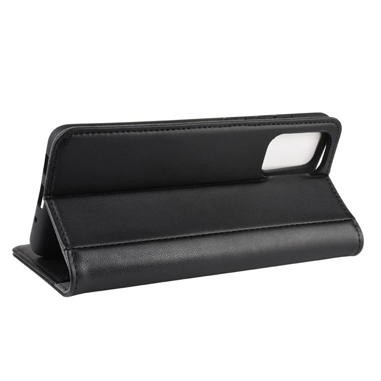 Split Leder Wallet Stand Flip Phone Deckung Für Samsung Galaxy S20 Plus - Schwarz