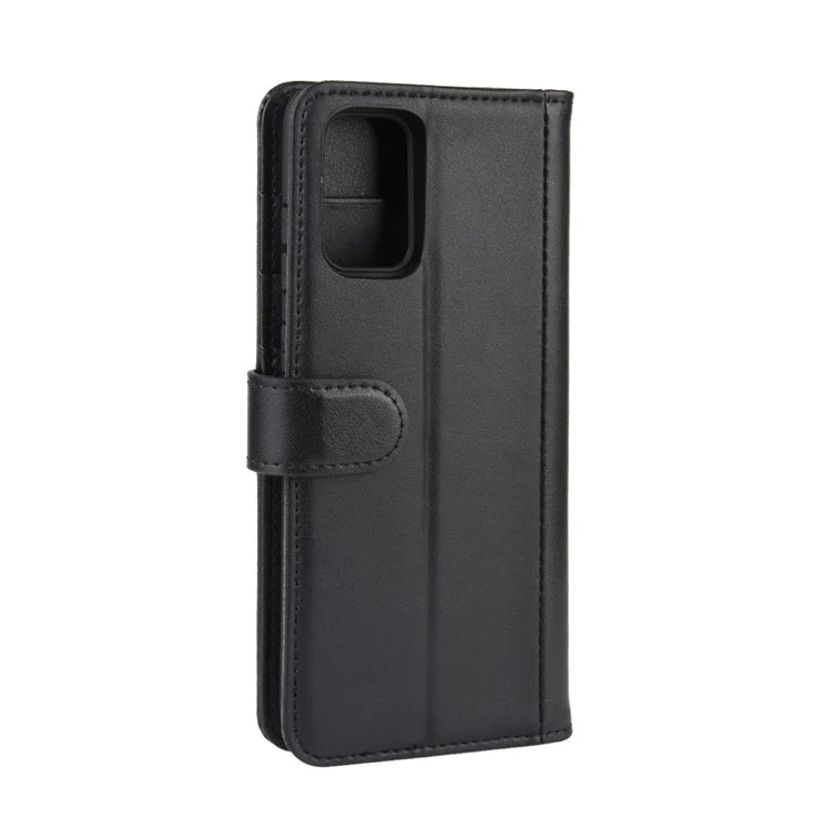 Split Leder Wallet Stand Flip Phone Deckung Für Samsung Galaxy S20 Plus - Schwarz