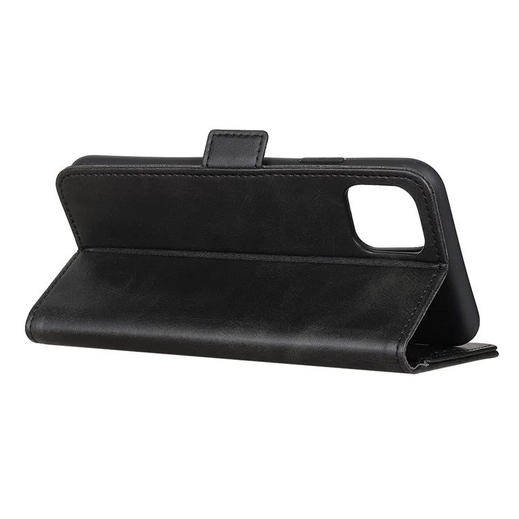 Wallet Stand Magnetic Closure Leather Casing Cover for Samsung Galaxy A51 - Black