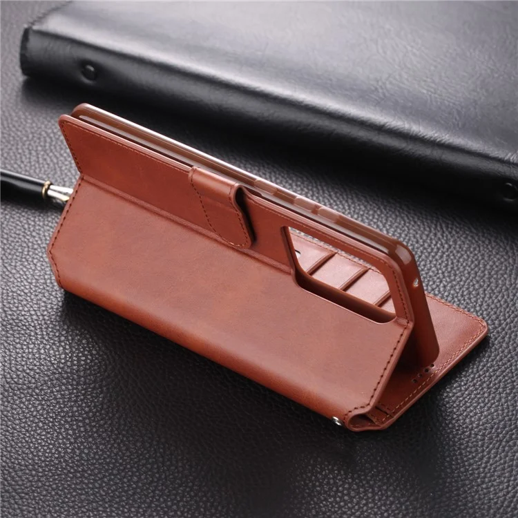 AZNS Wallet Leather Stand Case for Samsung Galaxy S20 4G/S20 5G - Brown