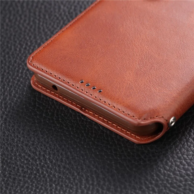 AZNS Wallet Leather Stand Case for Samsung Galaxy S20 4G/S20 5G - Brown