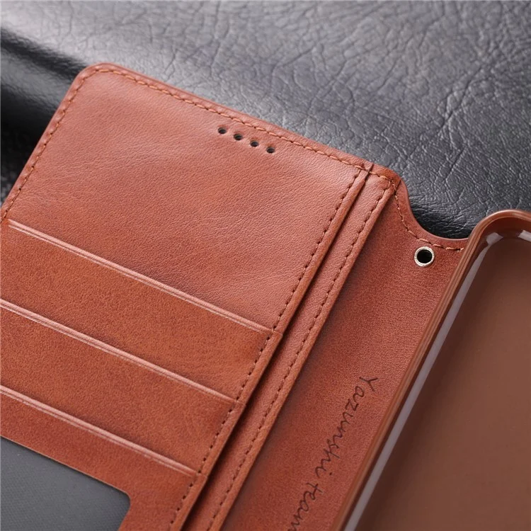 AZNS Wallet Leather Stand Case for Samsung Galaxy S20 4G/S20 5G - Brown