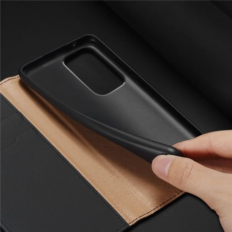 DUX DUX DUCIS Series Assorbimento Magnetico Assorbimento Regolabile Stand Genuine Pelle Cellulari Cellulari Shell Per Samsung Galaxy S20 Ultra - Nero