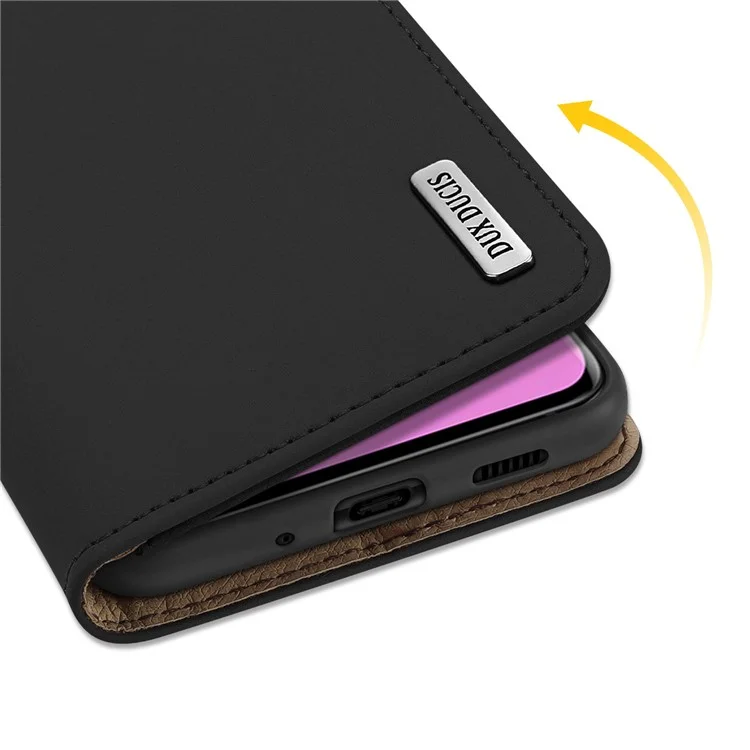 DUX DUX DUCIS Series Assorbimento Magnetico Assorbimento Regolabile Stand Genuine Pelle Cellulari Cellulari Shell Per Samsung Galaxy S20 Ultra - Nero