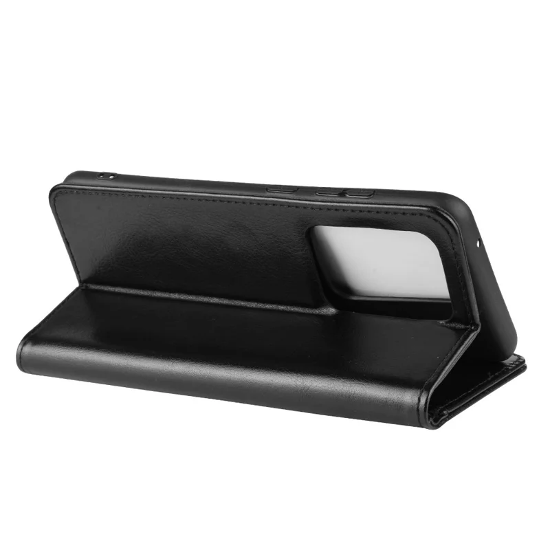 Crazy Horse Wallet Stand de Cuero Para Samsung Galaxy S20 Ultra - Negro