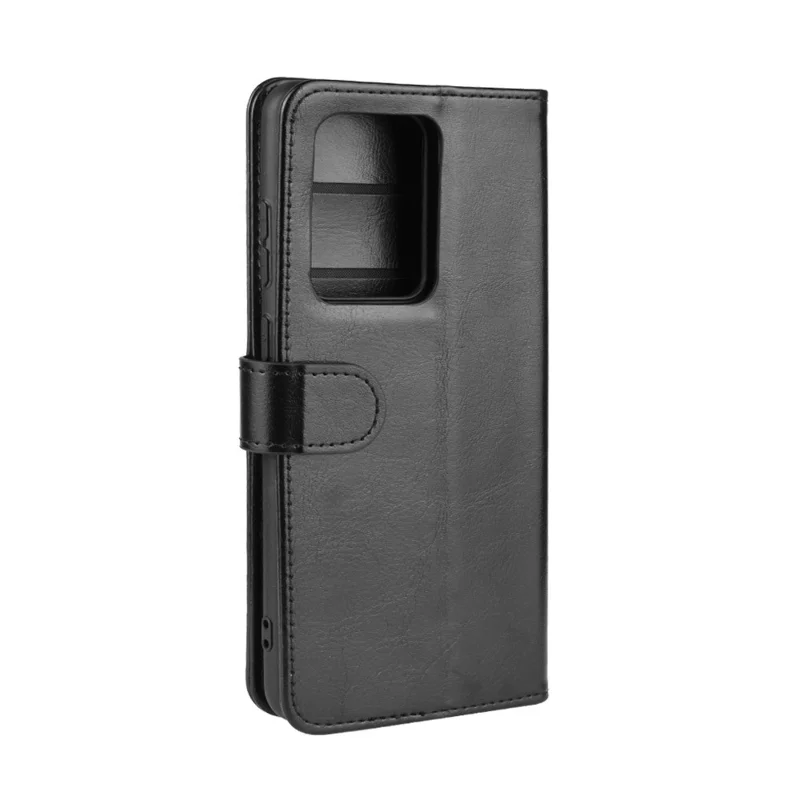 Crazy Horse Wallet Leather Stand Case for Samsung Galaxy S20 Ultra - Black