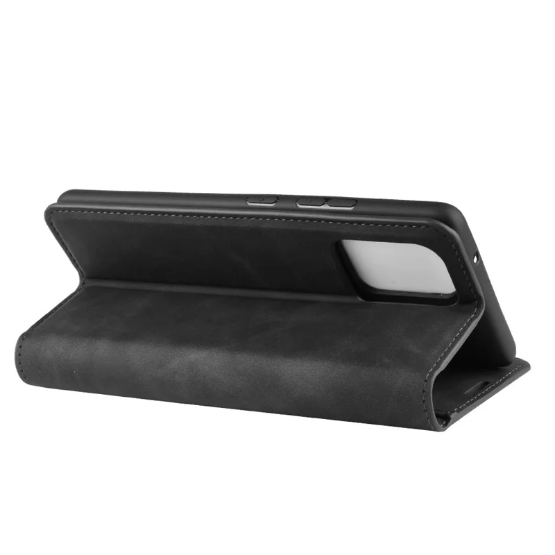 Silky Touch Leder Brieftasche Hülle Für Samsung Galaxy A91/S10 Lite/m80s - Schwarz