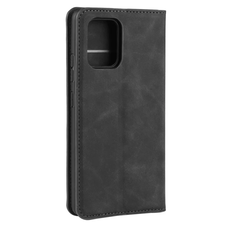 Silky Touch Leather Wallet Case for Samsung Galaxy A91 / S10 Lite / M80s - Black