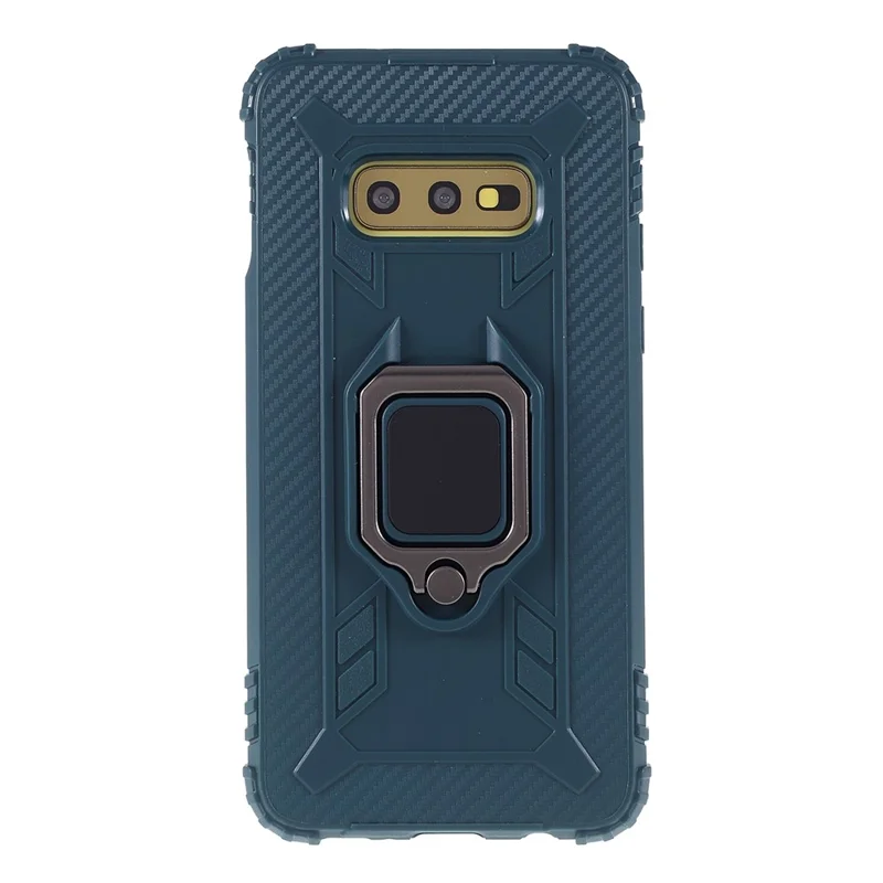 For Samsung Galaxy S10e Finger Ring Kickstand Drop Resistant TPU Shell - Green