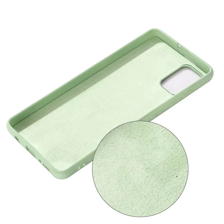 Shockrpoof Anti-arranhão à Prova de Poeira Líquido Capa de Silicone Para a Samsung Galaxy A51 - Verde