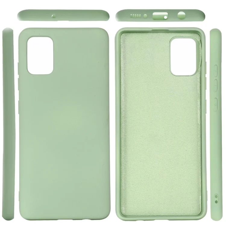 Cubierta de Caja de Silicona Líquida Anti-polvo Antideslizante de Shockrpoof a Prueba de Polvo Para Samsung Galaxy A51 - Verde