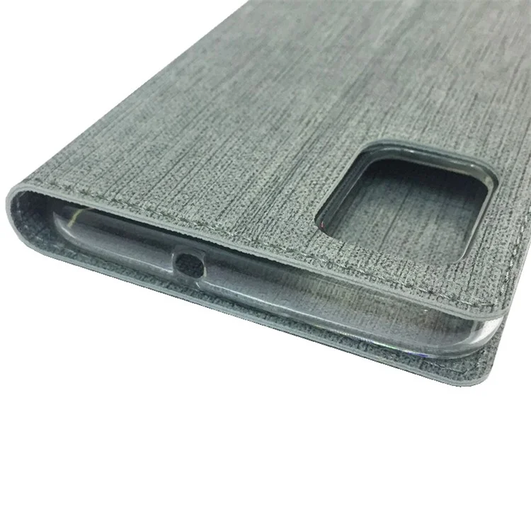 Case de Cuero de Textura Cruzada Vili DMX Con Soporte de Tarjeta Para Samsung Galaxy A51 - Gris