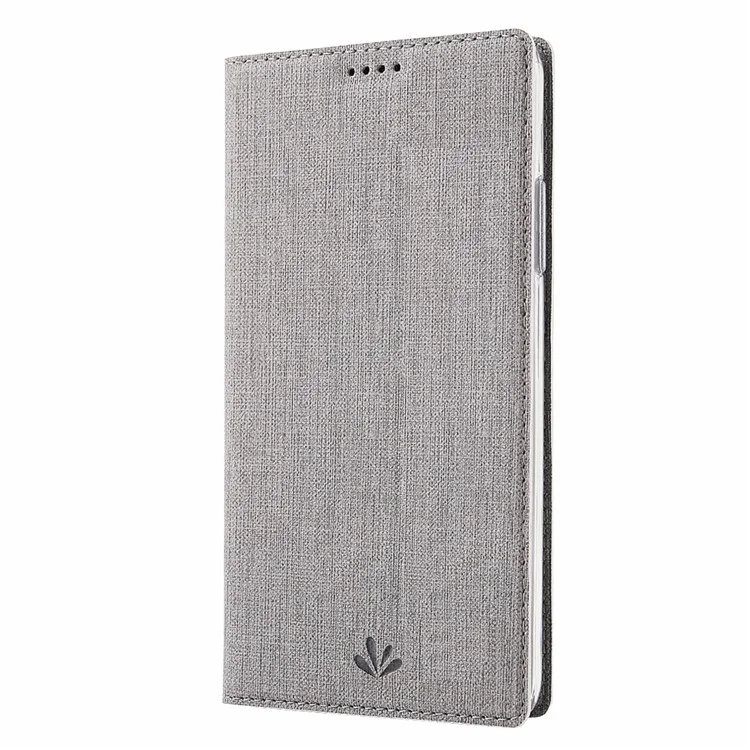 VILI DMX Cross Texture Cuir Avec Support de Carte Pour Samsung Galaxy A51 - Gris