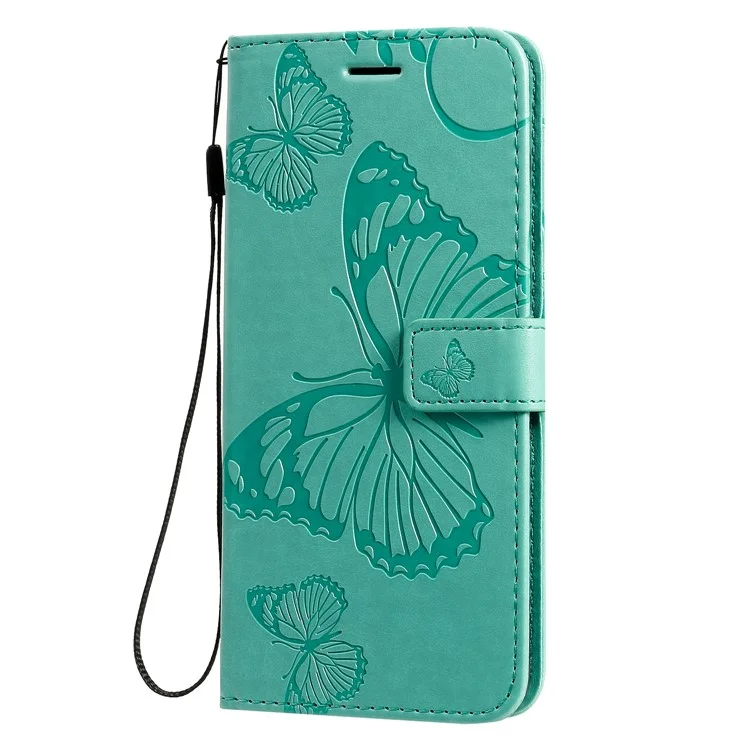 KT Imprinting Flower Series 2 Impronta Farfalla in Pelle Elegante Custodia Per Samsung Galaxy S20 Plus - Verde