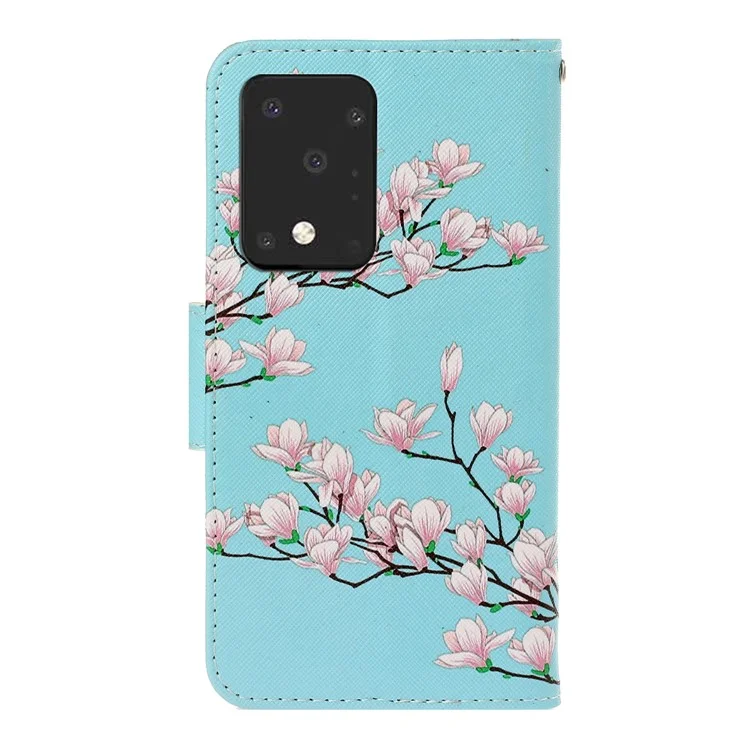 Modèle D'impression Portefeuille en Cuir Protecteur Présentant Shell Stand Boîtier Pour Samsung Galaxy S20 Ultra - Fleur Vive