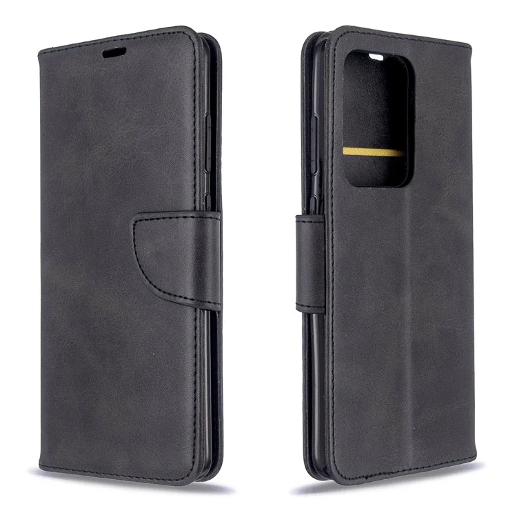 PU Leather Wallet Stand Case Cover for Samsung Galaxy S20 Ultra - Black